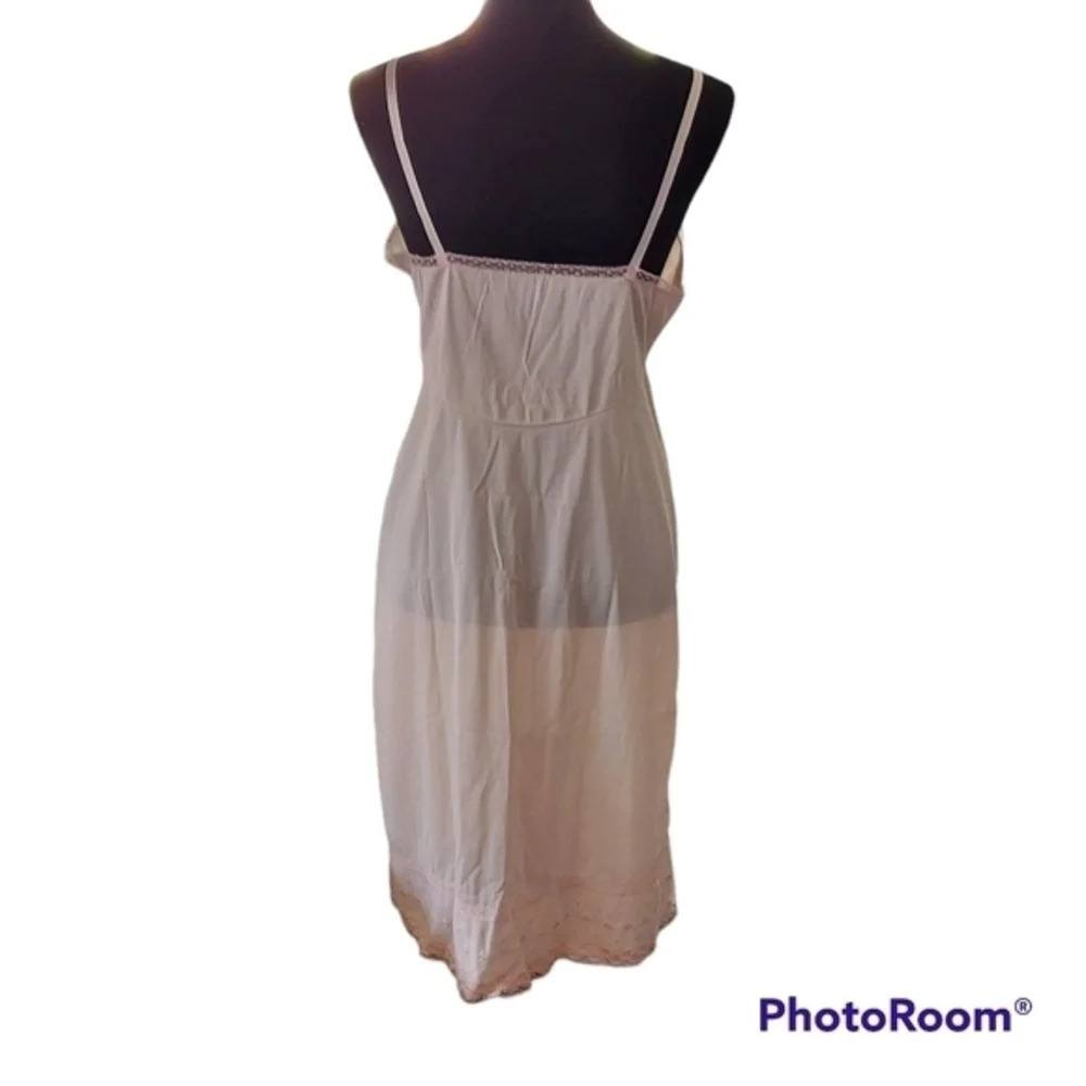 Vintage New Deadstock Pink Embroidered Kayser Slip Dress with original tags - Picture 6 of 15